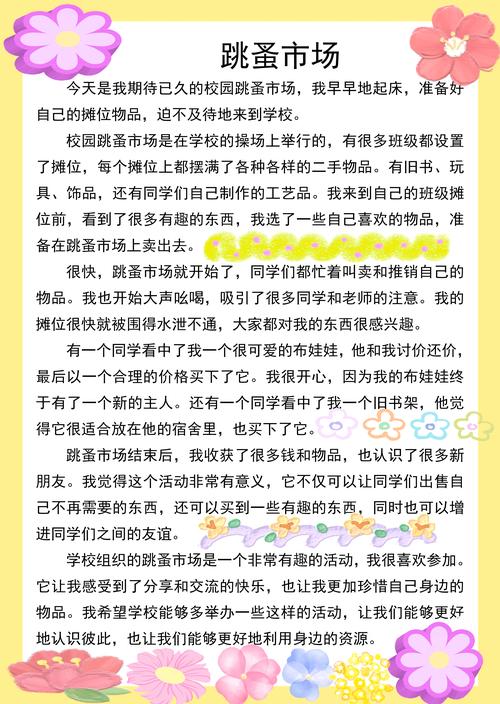 跳骚市场卖书的作文_跳骚书市作文500字_跳蚤书市作文500字